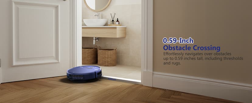 Robot Vacuum and Mop Combo, WiFi/App/Voice, Robotic Vacuum Cleaner with Schedule, 2 in 1 Mopping Robot Vacuum with Water Tank and Dustbin, Self-Charging, Slim, Ideal for Hard Floor, Pet Hair, Carpet