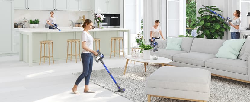 Cordless Vacuum Cleaner, 33KPA/400W Rechargeable Stick Vacuum Cleaner with 45 Mins Runtime, 6-in-1 Lightweight Portable Handheld Stick Vacuum for Home Hard Floor Carpet Car Pet Hair