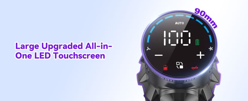 Coovy Cordless Vacuum Cleaner SU7, 580W 45Kpa 70 Minutes Runtime Stick Vacuum with Touch Screen, Anti-Tangle Wireless Powerful Lightweight Vac for Home Pet Hair Carpet Hardwood, Gold