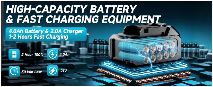 Cordless Jig Saw with 4000mAh Battery, Cordless Jigsaw Tool for Ma-kita 18V Battery, with 7 Blades, Dust Tube, 0°-45° Bevel Cuts & 4 Orbital Setting, LED Light, for Wood PVC Metal Cutting