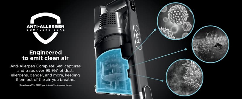 Shark Vertex Pro Cordless Vacuum Cleaner with HEPA Filter, Lightweight, Portable, Removable Handheld, Self Cleaning DuoClean PowerFins, 120-min Runtime, IQ Display, Black/Silver, IZ682H