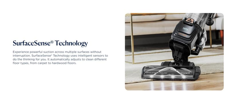 Bissell SurfaceSense Allergen Lift-Off Pet Upright Vacuum, with Tangle-Free Multi-Surface Brush Roll, LED Headlights, & Lift-Off Technology