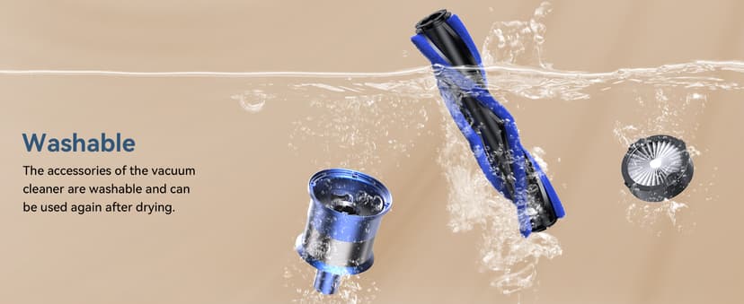 NADALY Cordless Vacuum Cleaner, Stick Vacuum with 3 Powerful Suction Modes, Max 45 Mins Runtime, Anti-Tangle Vacuum Cleaner for Home, 8-in-1 Rechargeable Vacuum for Carpet, Pet Hair, Hard Floors