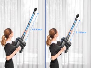 Cordless Vacuum Cleaner, 8-in-1 Lightweight Stick Vacuum with Powerful Suction, Self-Standing, 40 Mins Max Runtime, Rechargeable Vacuum Cleaners for Home, Hardwood Floor, Carpet, Pet Hair N3S