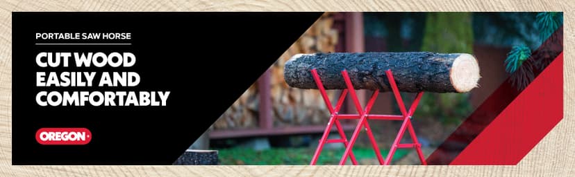 Oregon Steel Log Saw Horse, Foldable & Adjustable Sawbuck, 10 Inch Log Capacity, Folding Wood Cutting Stand, for Logging, Splitting & Firewood (584145)