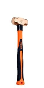 WEDO Brass Sledge Hammer With Fiberglass Handle, Non-Magnetic, Die-Forge, Corrosion Resistant, DIN Standard, 1lb, 300mm, 12"