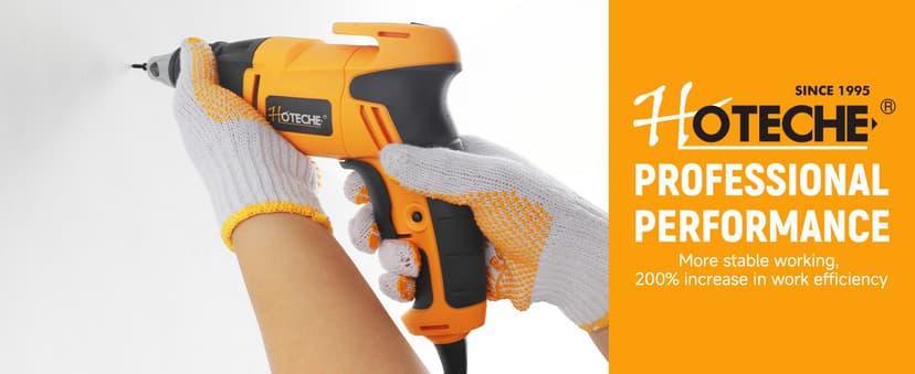 Hoteche 4.5-Amp Drywall Screw Gun, Electric Screwdriver with Variable Speed 0-4500 RPM, 1/4" Chuck, Forward & Reverse Switch