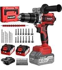 Cordless Impact Wrench 1600Ft-lbs - 2100N·m High Torque Impact Gun with 2 * 4.0Ah Battery - 3/4 Inch Brushless Impact Driver with 3/4" to 1/2" Adapter & 5 Sockets & Case for Car Truck Home