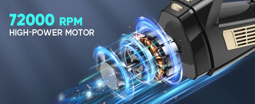 Handheld Vacuum Cordless, 15000PA Strong Suction Hand Held Car Vacuum Cleaner Portable with Multi-Nozzles & Washable Filter, Lightweight Dust Busters Rechargeable for Home, Car, Office, Pets