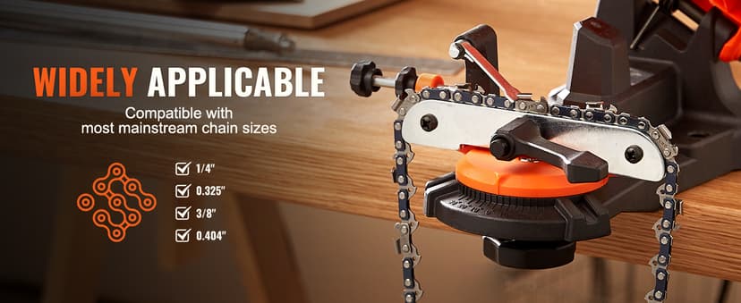VEVOR Electric Chainsaw Sharpener, 140W Electric Saw Chain Blade Sharpener 5700RPM, Professional Bench Chain Saw Sharpening Tool with 3 Grinding Wheels Fit 0.25" to 0.404" Pitch Chains