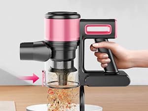 Cordless Vacuum Cleaner, 8 in 1 Powerful Stick Vacuum with 45min Runtime, Anti-Tangle Vacuum Cleaners for Home, Lightweight Handheld Wireless Vacuum for Hardwood Floor Carpet pet Hair, Rose