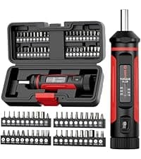 VANPO Torque Screwdriver, 10-90In-lb Torque Screw Driver Wrench Driver Set, 1/4” Drive Inch Pounds Torque Wrench Screwdriver with 60 S2 Bits for Maintenance, Tools, DIY, Bike Repairing and Mounting