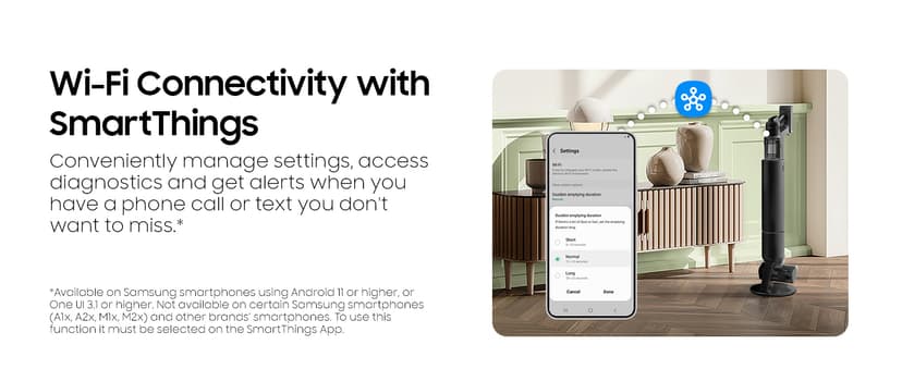 Samsung Bespoke AI Jet Ultra Cordless Stick Vacuum with All-in-One Clean Station, 400AW Powerful Suction, Long Battery Life, Anti-Tangle Pet Tool, 2025, Satin Black, VS90F40DMK/AA