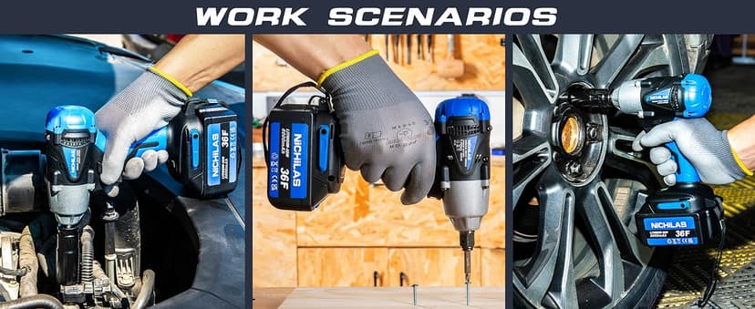 Cordless Impact Wrench, 2 IN 1 Screwdriver Head, 21V electric power wrench, 420Nm High Torque, 4 Pole Motor, Include Battery & Charger & Carrying Plastic Box