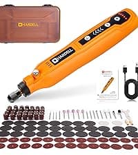 HARDELL Mini Cordless Rotary Tool, 5-Speed and USB Charging Rotary Tool Kit with 69 Accessories, Multi-Purpose 3.7V Power Rotary Tool for Sanding, Polishing, Drilling, Etching, Engraving, DIY Crafts