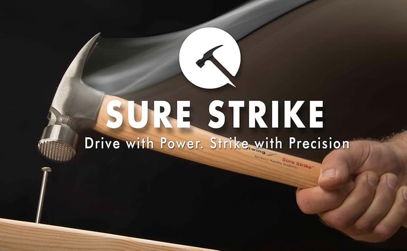 ESTWING Sure Strike Hammer - 16 oz Rip Claw Hammer with Smooth Face & Carbon Fiber Handle - SSCF16S