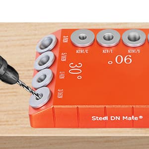 Steel DN Mate Aluminum Drill Guide, 30 45 90 Degree Angle 4 Sizes for Cable Railing Lag Screw Wood Post, Drill Hole Guide Jig for Angled/Straight Holes for Deck Cable Stair Handrail DG12