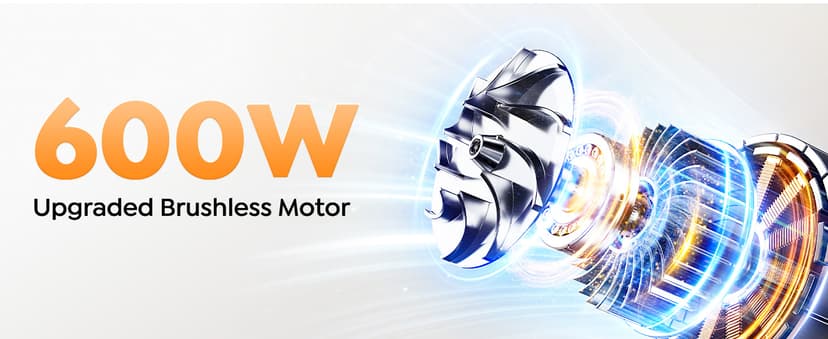 Cordless Vacuum Cleaner, 600W 45KPA with Upholstery Cleaning Tool, Stick Vacuum Cleaners for Home 60 Mins Runtime, Self-Standing, Wall Mount Charging, Rechargeable Vacuum for Floor Carpet Pet Hair