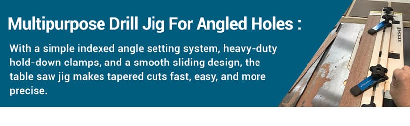 Rockler Taper Jig/Straight Line Jig - Power Tool Accessory Jigs Makes Tapered Cuts Fast - Wood Cutting Jig is Perfect for Chair Legs - Hardware Jig Includes 36” Miter Bar – Table Saw Accessories
