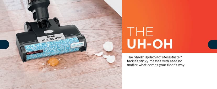 Shark Wet Dry Vacuum Mop All-in-One Cordless Hardfloor Cleaner, HydroVac MessMaster, 3-in-1 Self-Cleaning System, Strong Suction with 2 Brushrolls & 2 Solutions, for Hard Floors & Area Rugs, AW261