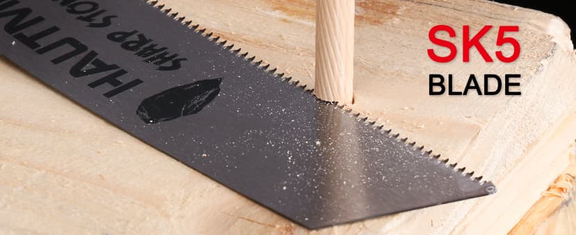 HAUTMEC Folding Japanese Pull Saw, 9-Inch Hand Wood Saw with SK5 Blade, 17TPI Sharp Trapezoid Teeth, Dual Cutting Angle, Pro Handsaw for Fine & Fast Cuts – HT0312