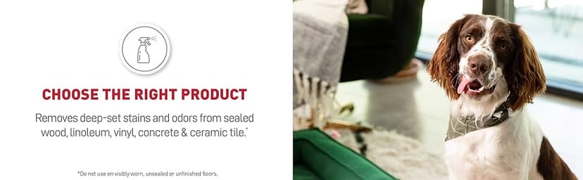 Nature's Miracle Hard Floor Cleaner, 24 Ounces, Dual-Action Stain And Odor Remover Works To Remove Tough Pet Stains And Odors On Sealed Wood And Hard Floor Surfaces