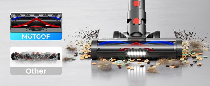 Cordless Vacuum Cleaner, 45Kpa 550W Vacuum Cleaners for Home, Max 70Mins Cordless Stick Vacuum with LED Screen, Dual Handle Anti-Tangle Rechargeable Vacuum for Hard Floors/Pet Hair/Carpet