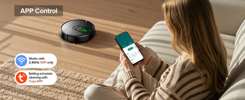 Robot Vacuum and Mop Combo, 2 in 1 Vacuuming & Mopping Robot with Schedule, App/Bluetooth/Voice, 3200Pa Max Suction, Self-Charging Robot Vacuum Cleaner, Slim, Ideal for Pet Hair, Hard Floor, Carpet