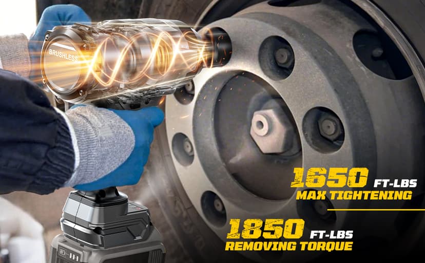 Cordless Impact Wrench 3/4 inch compatible with Dewalt 20V Battery, Cerycose1850ft-lbs (2500N.m) Brushless Electric Impact Gun, High Torque Impact Driver, Bare Tool Only, Heavy-Duty Automotive