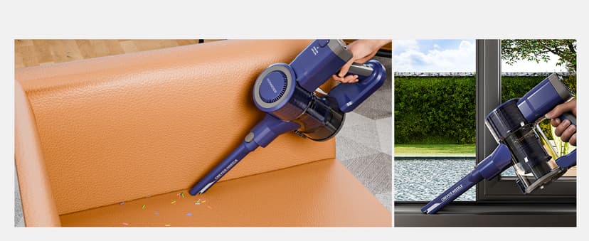 YONNDER Cordless Vacuum Cleaner 40KPA, 6-in-1 Lightweight & Detachable Battery, Powerful Suction for Home, 6-Stage Filtration, Tangle-Free V-Shaped Brush, for Hard Floor/Carpet/Pet Hair