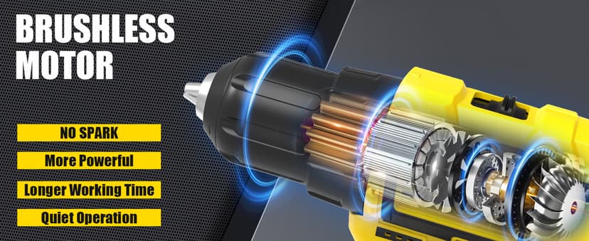 BOSI TOOLS Brushless Cordless Drill Set 16.8V Power Drill Driver Kit with 2 2000mAh Batteries and Charger 3/8-Inch Keyless Chuck 2 Speed 20+1 Position Torque Setting 27pcs Drill Screwdriver Bits