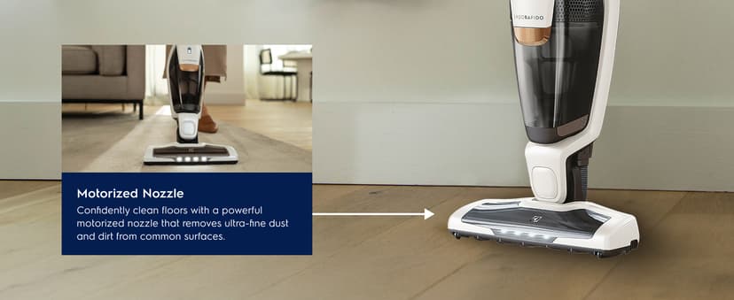 Electrolux Ergorapido Cordless 2-in-1 Vacuum Cleaner with High Suction Power and 180-Degree EasySteer Mobility, 48-Minute Run Time, 2 Power Modes, Satin White