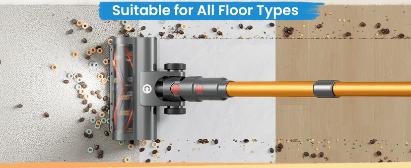 Cordless Vacuum Cleaner, 500W/45Kpa Vacuum Cleaners for Home with LED Display, 8 in 1 Lightweight Stick Vacuum with 50Min Runtime, Anti-tangle, Wall Mount Charging for HardFloor/Carpet/Pet Hair