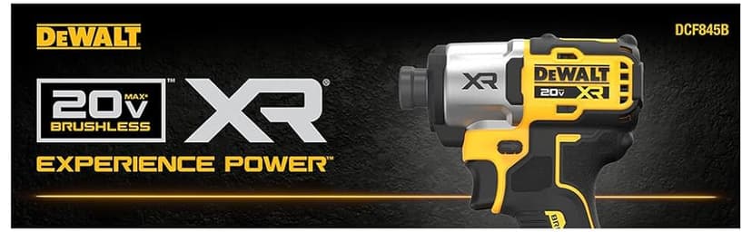 DEWALT 20V MAX XR Impact Driver, Brushless, 1/4", 3-Speed, Bare Tool Only (DCF845B)