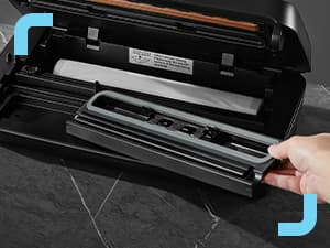 95Kpa Vacuum Sealer Machine for Food, 10-in-1 Presets with Sous Vide Mode, Double Heat Seal, Built-in Cutter & Bag Storage, Dry/Moist/Liquid, Compact Design, Easy-Lock Handle, Commercial Grade