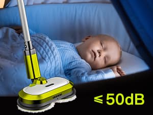 Cordless Electric Mop, Electric Spin Mop with LED Headlight and Water Spray, Up to 60 mins Powerful Floor Cleaner with 300ml Water Tank & Detachable Battery, Super Quiet Cleaning & Waxing