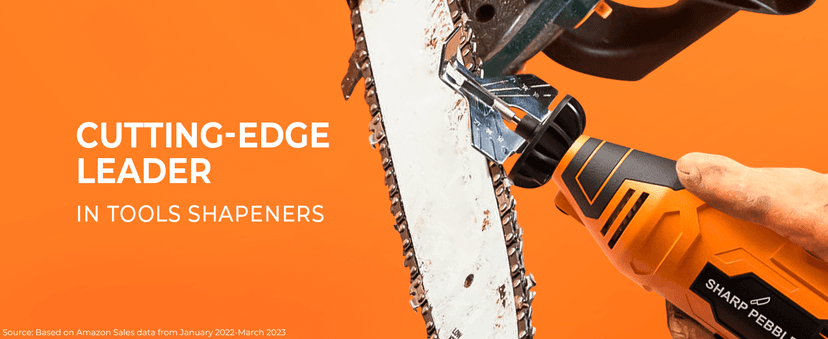 Sharp Pebble Electric Chainsaw Sharpener Kit - Comes with Chain Saw Sharpener Tool, 4 File Size Sharpening Wheel Bits, Angle Attachment, Wrench & eBook