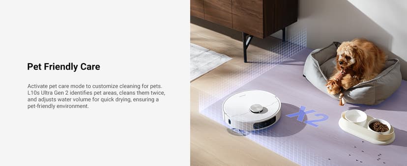 DREAME L10s Ultra Gen 2 Robot Vacuum and Mop, 10,000Pa Suction, MopExtend Technology, All-in-One Base Station, Pet-Friendly, Versatile Carpet Cleaning, DuoScrub Mopping System, Smart Pathfinder Tech