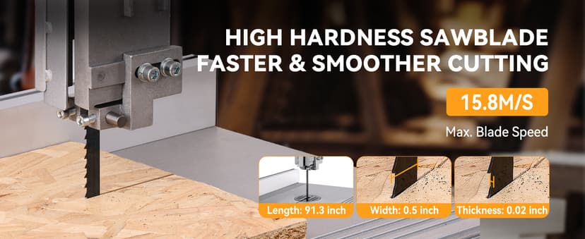 Hoteche 12-Inch Band Saw 7-Amp Two-Speed Benchtop with Stand for Woodworking and Metal Cutting, 1HP