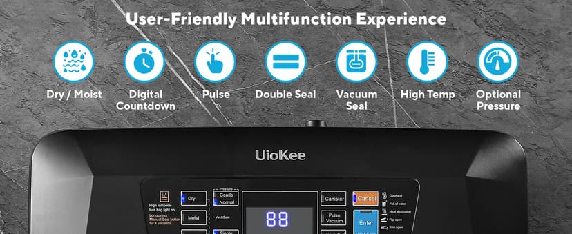 95Kpa Vacuum Sealer Machine for Food, 10-in-1 Presets with Sous Vide Mode, Double Heat Seal, Built-in Cutter & Bag Storage, Dry/Moist/Liquid, Compact Design, Easy-Lock Handle, Commercial Grade