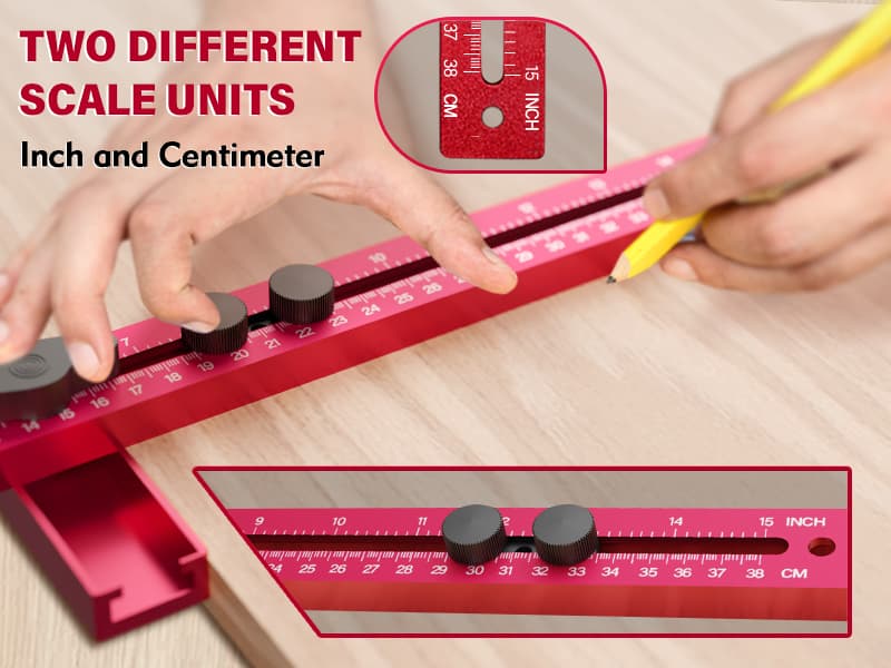 New 4 in 1 Router Milling Groove Bracket, Aluminum Alloy Router Circle Cutting Jig, Multifunctional Router Guide for Cutting Circles, Adjustable Router Jig Tool for Woodworking (Rose Red)