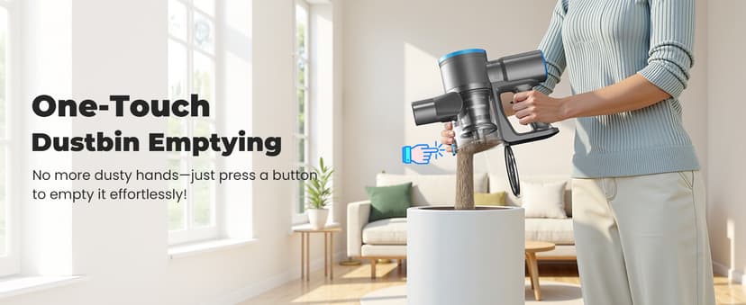 Cordless Stick Vacuum Cleaner with Self-Standing, 8-in-1 Vacuum Cleaners for Home, Lightweight Powerful Vacuum with LED Screen, Rechargeable Vacuum for Carpet, Pet Hair, Tile, Hardwood Floors