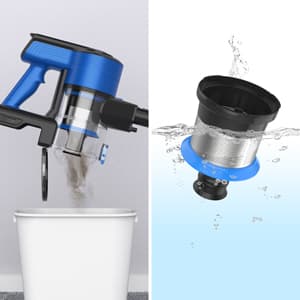 Cordless Vacuum Cleaner for Home, 45Kpa Lightweight Stick Vacuum with Powerful Suction, Rechargeable Battery Up to 50mins, Handheld Vacuum Cleaners for Carpets, Pet Hair,Hardwood Floors - Blue