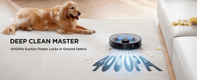 Eureka Robot Vacuum with Bagless Self Emptying Station, 2 in 1 Robotic Vacuum and Mop Combo, 60-Day Capacity, 4000Pa Suction, Auto Lifting Mop, LiDAR Navigation,NER E10s