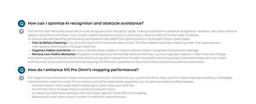 eufy X10 Pro Omni Robot Vacuum and Mop Combo, 8,000 Pa Suction, Dual Mops with 12 mm Auto-Lift and Carpet Detection, AI Obstacle Avoidance, Auto Mop Washing, Auto Drying, Self-Emptying, White