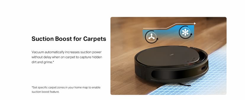 Tapo Ultra-Slim LiDAR Smart Navigation Robot Vacuum and Mop with Self-Emptying Dock, 5300Pa Max, 97%+ Dust Pickup Rate, Self-Charging, Compatible with Alexa & Google Home, RV20 Max Plus