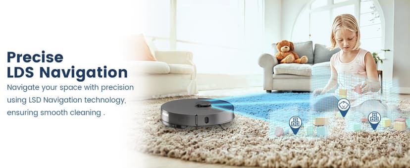 AIRROBO T25+ Robot Vacuum and Mop Combo,5500Pa Powerful Suction, Self-Emptying, 60-Day Capacity, 240 Mins, Smart APP Control, Multi-Floor Mapping,Perfect for Hard Floors, Carpets, and Pet Hair