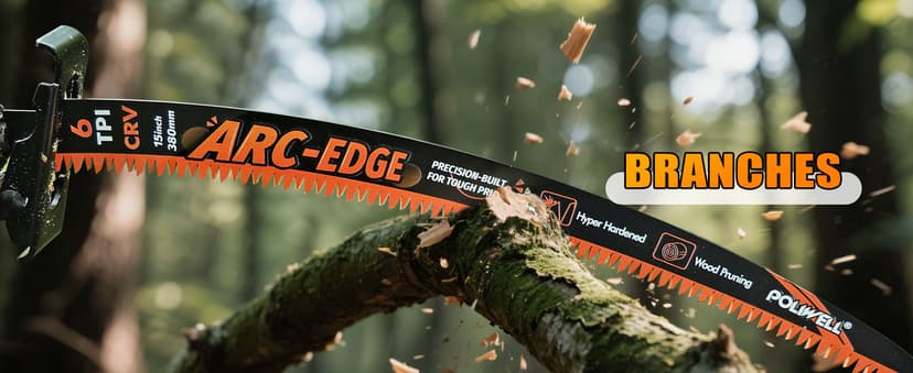 POLIWELL 15 Inch Japanese Teeth Reciprocating Saw Blade,Arc-Edge Wood Pruning Saw Blades for Tree Trimming,6TPI Saw Blades for Wood Cutting & Branch Pruning,3 Pieces