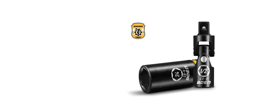 BOEN Pro 1/2" Drive Metric Deep Impact Socket Set, 21-Piece CR-MO &CR-V Steel, Upgraded Torque & Durability, 10mm-24mm, Includes Extension Bars, Universal Joint, Adapter – Meets ANSI