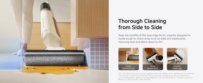 MOVA K30 Mix Wet Dry Vacuum Cleaner, 4-in-1 Cordless Vacuum for Multi-Surface, 180° Lie-Flat Reach, 30Min 140°F Hot Air Drying, 0in Dual Edge, Powerful 18000Pa Suction Floor Cleaner for Pet Hair